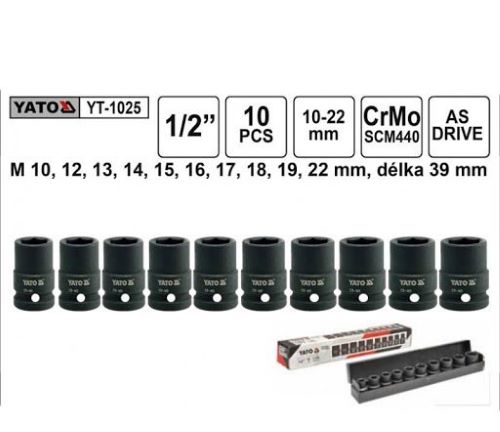 Bộ 10 khẩu 1/2"x39x10-22mm Yato YT-1025 - Ba Lan