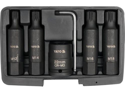 Bộ 6 đầu khẩu 3/4" mũi hoa thị M12-M18 Yato YT-1157 - Ba Lan