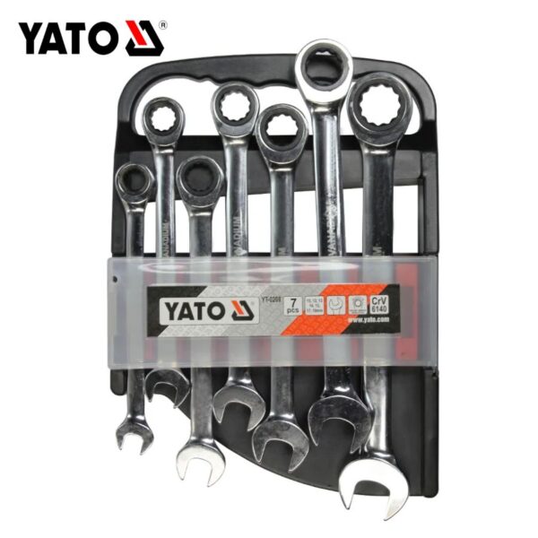 Bộ 7 cờ lê vòng miệng tự động lật đảo chiều 10-19mm Yato YT-0208 - Ba Lan