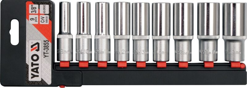 Bộ 9 đầu tuýp dài 3/8" 8-19mm Yato YT-3855 - Ba Lan