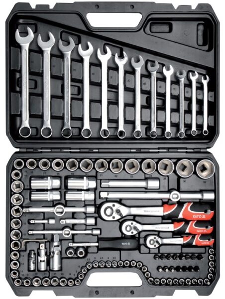 Bộ cờ lê tuýp tay vặn 1/4" 3/8" 1/2" 111 chi tiết Yato YT-38831 - Ba Lan