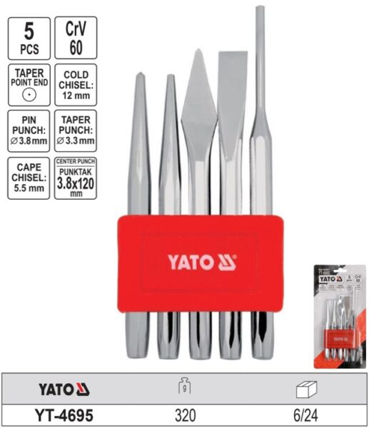 Bộ đột tổng hợp 5 chi tiết Yato YT-4695 - Ba Lan