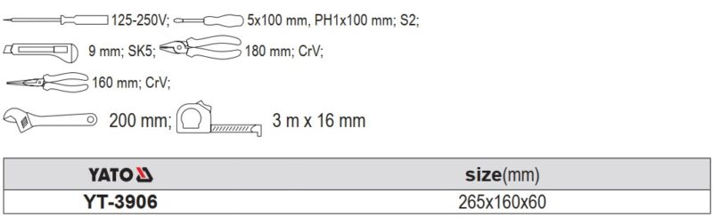 Bộ dụng cụ sửa chữa tổng hợp 8 món Yato YT-3906 - Ba Lan