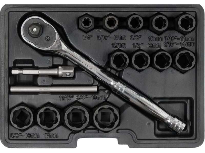 Bộ dụng cụ tháo bu lông và đai ốc hỏng 3/8" 16 món Yato YT-05897