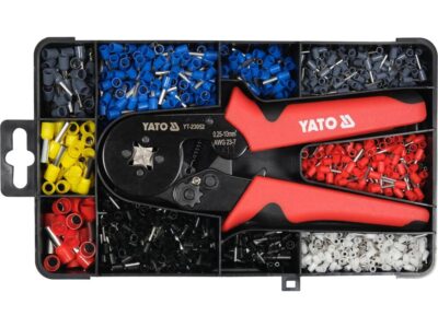 Bộ kìm bấm cos pin rỗng 175mm kèm đầu cos 1201 Món Yato YT-23052