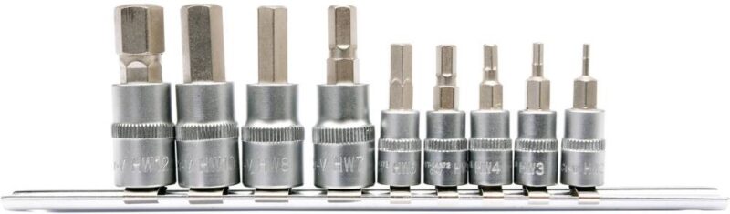 Bộ mũi vít Lục giác H2-H12 9 chi tiết 1/4"-3/8" Yato YT-04401