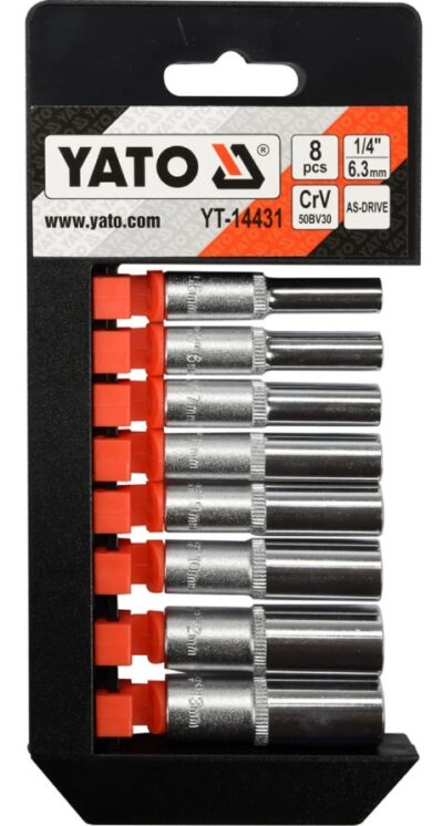 Bộ tuýp lục giác dài 50mm 1/4" 8 chi tiết YT-14431 - Ba Lan