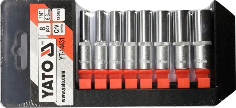 Bộ tuýp lục giác dài 50mm 1/4" 8 chi tiết YT-14431 - Ba Lan