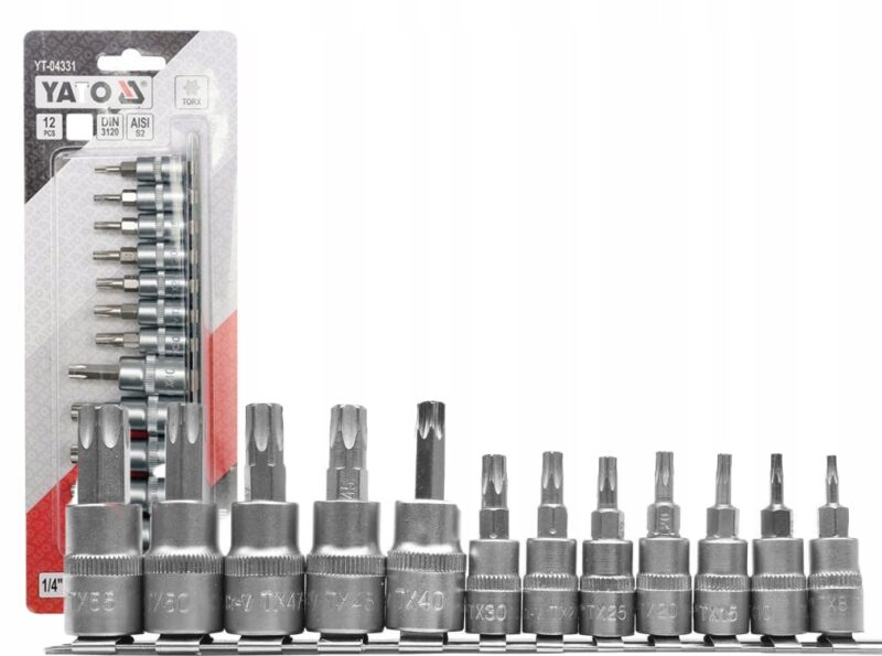 Bộ tuýp mũi hoa thị 1/4" 3/8" 12 chi tiết Yato YT-04331 - Ba Lan