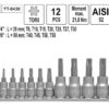 Bộ tuýp mũi sao 1/4" 3/8" 12 chi tiết 6 cạnh YT-0430 - Ba Lan