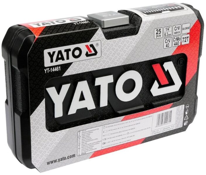 Bộ tuýp tay vặn 1/4" 3.5-14mm 25 chi tiết Yato YT-14461 - Ba Lan