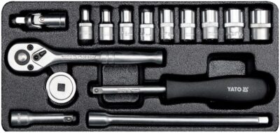 Bộ tuýp tay vặn 1/4" 4-13mm 15 chi tiết Yato YT-14411 - Ba Lan