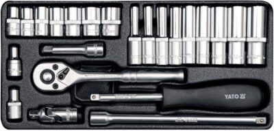 Bộ tuýp tay vặn 1/4" 4-13mm 23 chi tiết Yato YT-14421 - Ba Lan