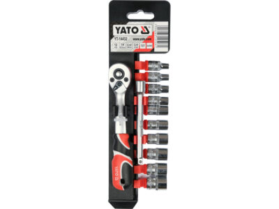 Bộ tuýp tay vặn 1/4" 4-13mm kèm thanh nối dài 12 chi tiết Yato YT-14432 - Ba Lan