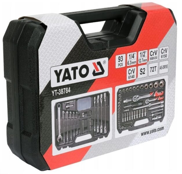 Bộ tuýp tay vặn tổng hợp 1/4" 1/2" 93 món Yato YT-38784 - Ba Lan