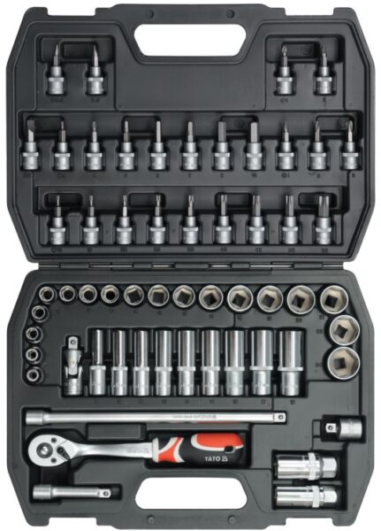 Bộ tuýp tay vặn tổng hợp 3/8" 58 chi tiết Yato YT-3857 - Ba Lan