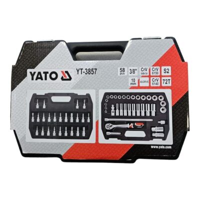Bộ tuýp tay vặn tổng hợp 3/8" 58 chi tiết Yato YT-3857 - Ba Lan