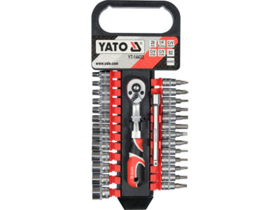 Bộ tuýp tay vặn và mũi vít tổng hợp 1/4" 28 chi tiết Yato YT-14433 - Ba Lan