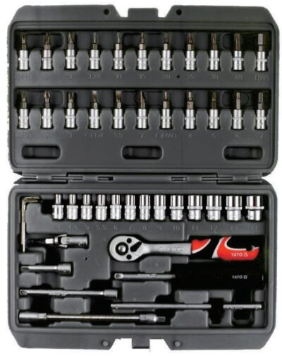 Bộ tuýp tay vặn và mũi vít tổng hợp 1/4" 46 chi tiết Yato YT-14474 - Ba Lan