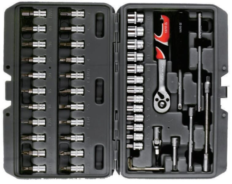 Bộ tuýp tay vặn và mũi vít tổng hợp 1/4" 46 chi tiết Yato YT-14474 - Ba Lan