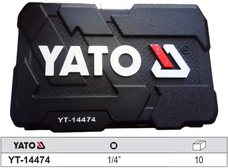 Bộ tuýp tay vặn và mũi vít tổng hợp 1/4" 46 chi tiết Yato YT-14474 - Ba Lan