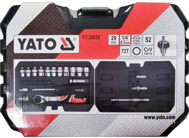 Bộ tuýp tay vặn xuyên tâm 1/4" 11 chi tiết Yato YT-38650 - Ba Lan
