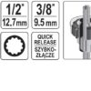 Bộ tuýp tay vặn xuyên tâm 3/8" 1/2" 13 chi tiết Yato YT-38653 - Ba Lan