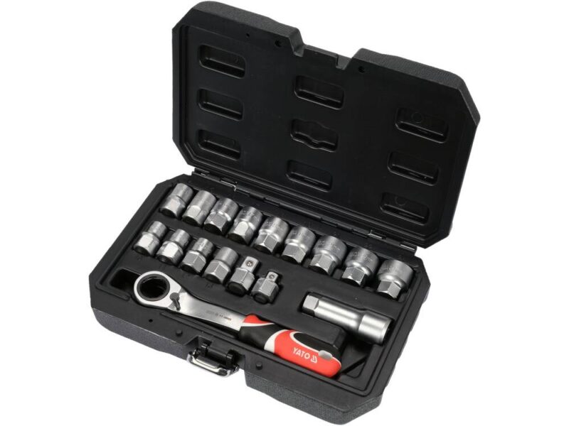Bộ tuýp tay vặn xuyên tâm 3/8" 1/2" 13 chi tiết Yato YT-38653 - Ba Lan