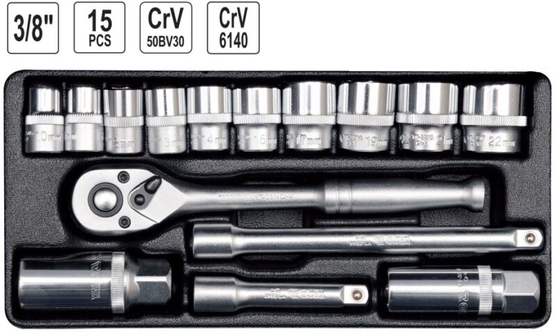 Bộ tuýp vặn tay tổng hợp 3/8" 15 món Yato YT-38631 - Ba Lan