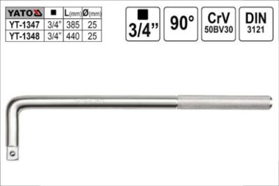 Cần siết lực chữ L 3/4'' 410mm Yato YT-1348 - Ba Lan