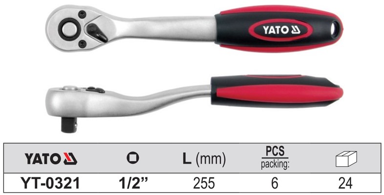 Cần siết tự động 1/2" dạng cong 255mm Yato YT-0321 - Ba Lan