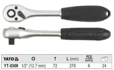 Cần siết tự động 1/2" dạng thẳng 278mm Yato YT-0309 - Ba Lan