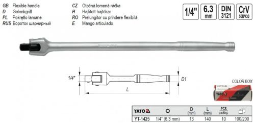 Cần trợ lực 1/4" 140mm Yato YT-1425 - Ba Lan