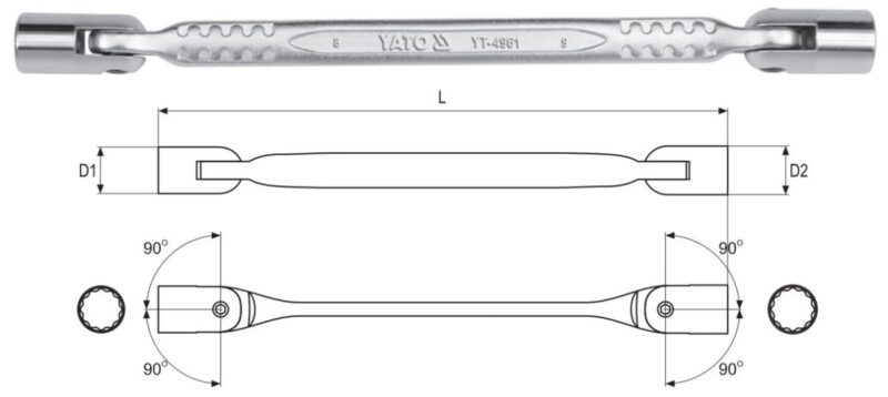 Cờ lê 2 đầu lắc léo 8x19mm Yato YT-4961 - Ba Lan