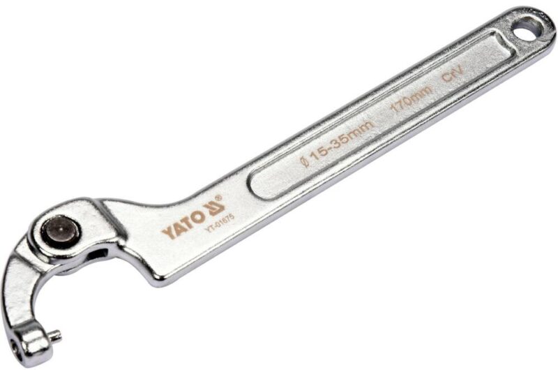 Cờ lê móc đầu gật gù chốt tròn cố định 15-35mm Yato YT-01675 - Ba Lan