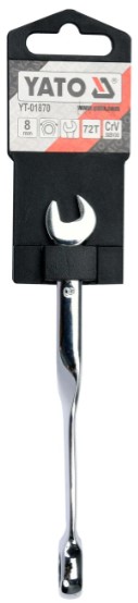 Cờ lê vòng miệng tay đòn tự động lật đảo chiều size: 8mm - 19 mm Yato YT-01870 - Ba Lan