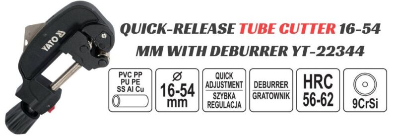 Dao cắt ống kim loại mỏng 16-54mm có dao gọt mép Yato YT-22344