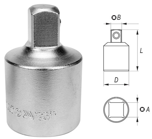 Đầu chuyển 1/2" sang 3/8" Yato YT-1255 - Ba Lan