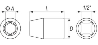 Đầu chuyển 1/2" sang đầu vít đóng 8mm Yato YT-1295 - Ba Lan