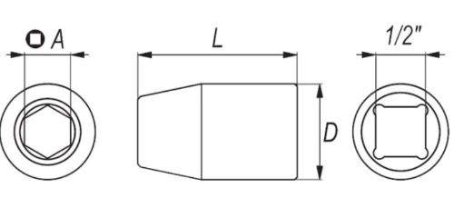Đầu chuyển 1/2" sang đầu vít đóng 8mm Yato YT-1295 - Ba Lan