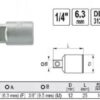 Đầu chuyển 1/4" sang 3/8" dài 25mm Yato YT-1438 - Ba Lan