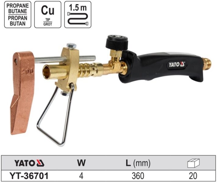 Dây khò 1500mm kèm đầu khò có chân gập Yato YT-36701 - Ba Lan