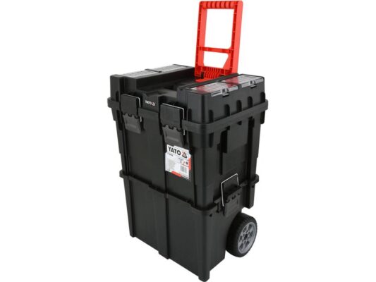 Hộp Đựng Dụng Cụ Bằng Nhựa 2 Tầng Yato YT-09160 TWO-PARTS TOOL BOX WITH WHEELS