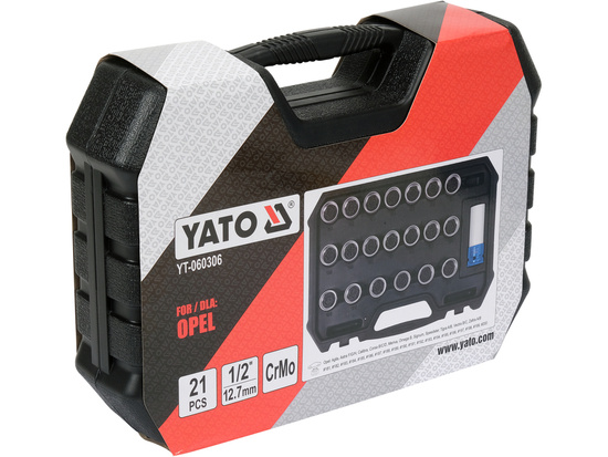 Bộ khẩu 1/2" mở ốc lốp xe Opel 21 chi tiết Yato YT-060306 - Ba Lan