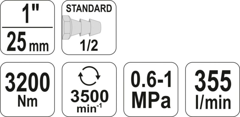 Súng bắn bu lông khí nén 1" 3200Nm YT-09615 Yato- Ba Lam