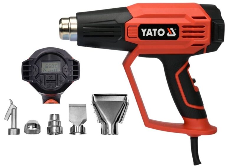 Bộ máy khò nhiệt LCD 1600w + 5 đầu khò Yato YT-82296 - Ba Lan