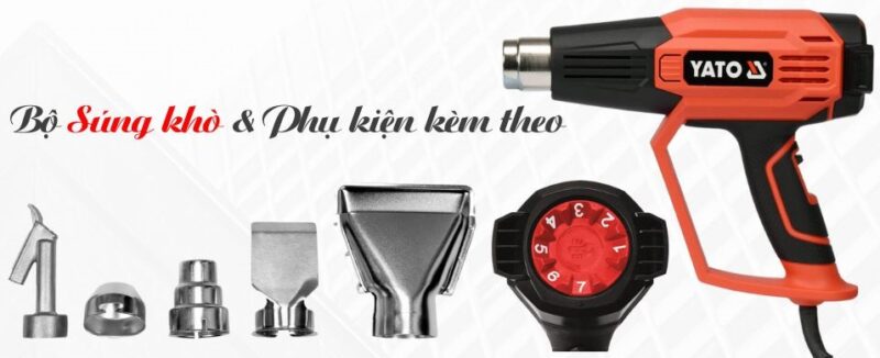 Bộ máy khò nhiệt 2000w + 5 đầu khò Yato YT-82295 - Ba La