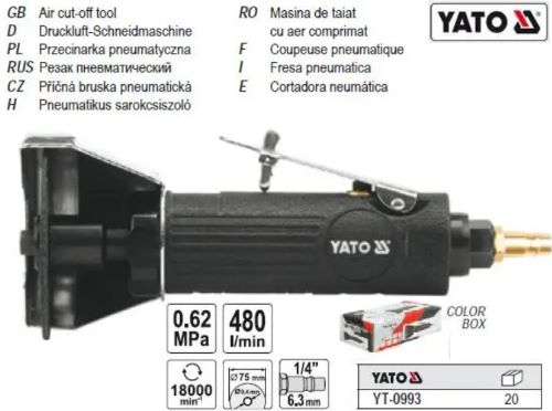 Máy mài thẳng khí nén 75mm Yato YT-0993 - Ba Lan