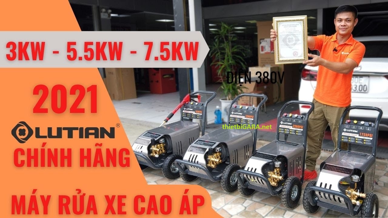 Máy Rửa Xe 3 Pha Lutian 7.5KW (3600PSI) 250bar - Máy rửa xe tải chuyên nghiệp