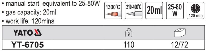 Mũi khò hàn 25-80W Yato YT-6705 - Ba Lan